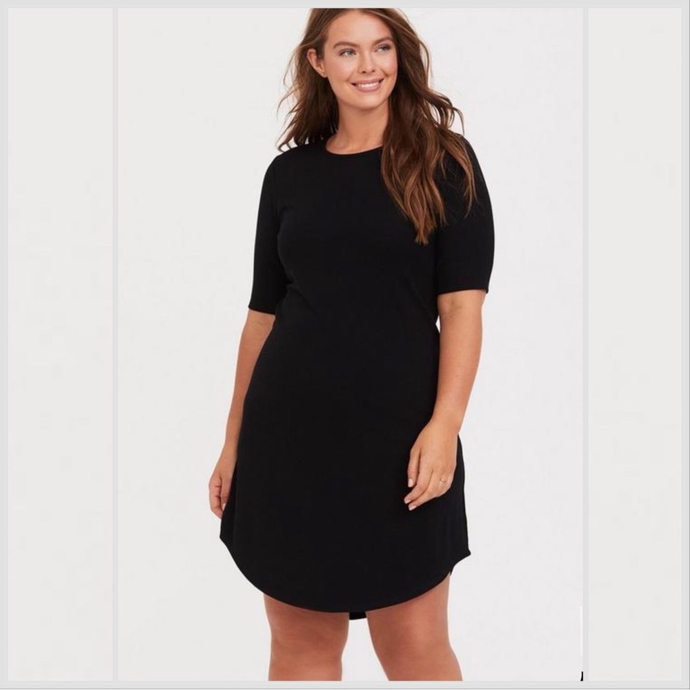 TORRID black ribbed tee dress, 4X.